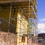 Scaffolding on building